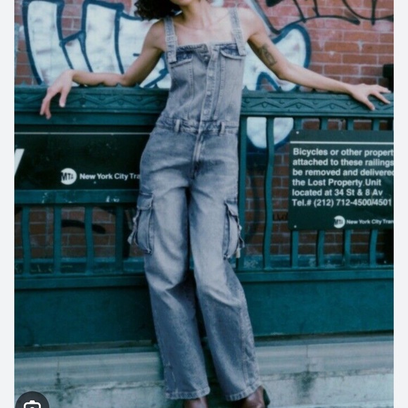 Zara TRF DENIM CARGO JUMPSUIT - Picture 5 of 10